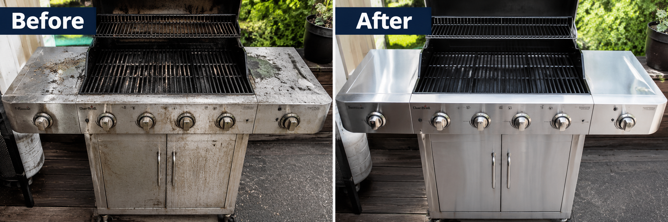 Before and after cleaning result